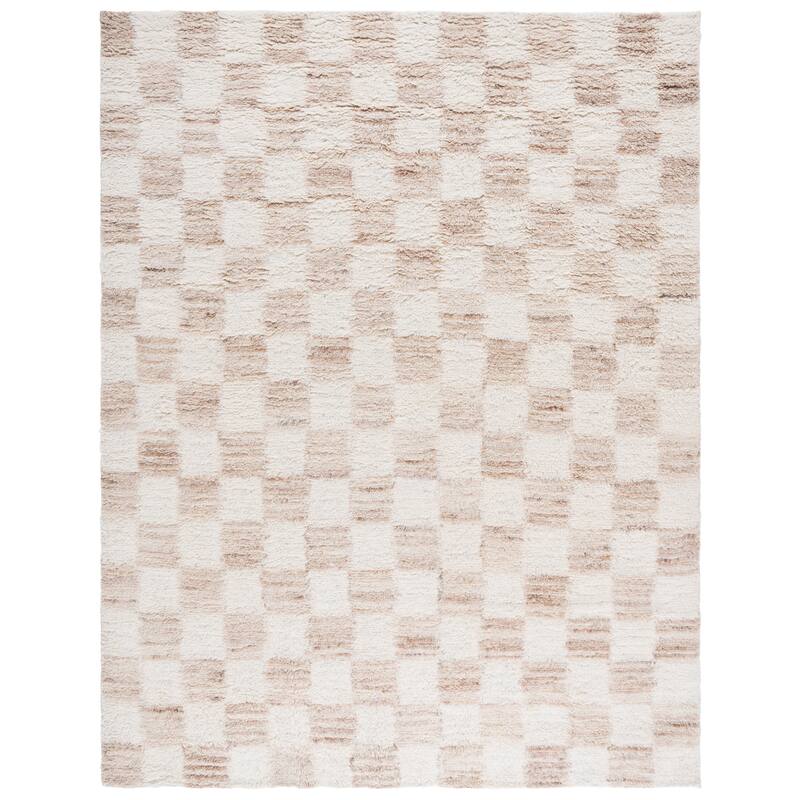SAFAVIEH Handmade Vermont Kellee Transitional Wool Rug - 8' x 10' - Beige/Ivory
