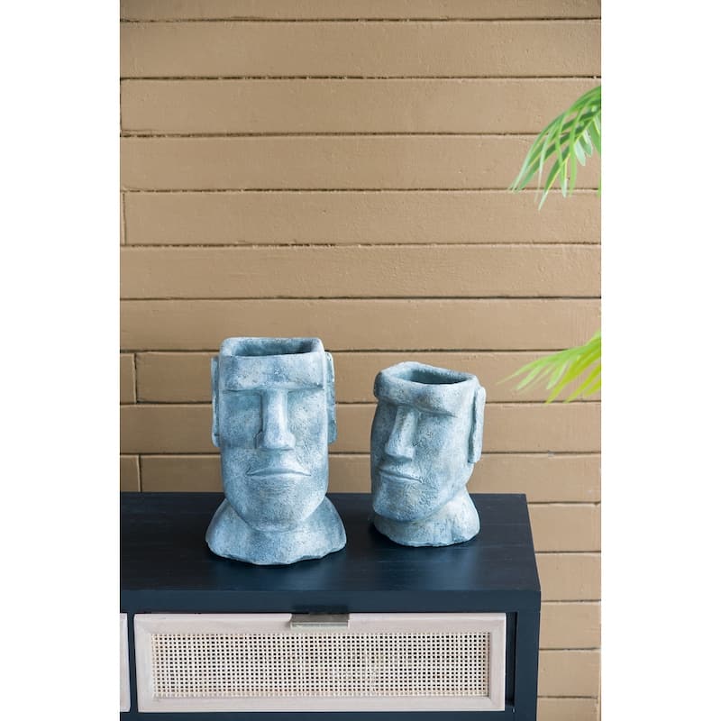 GDFStudio Easter Island Cement Small Planter