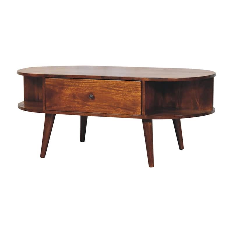 Artisan Furniture Solid Wood Chestnut Oval Coffee Table
