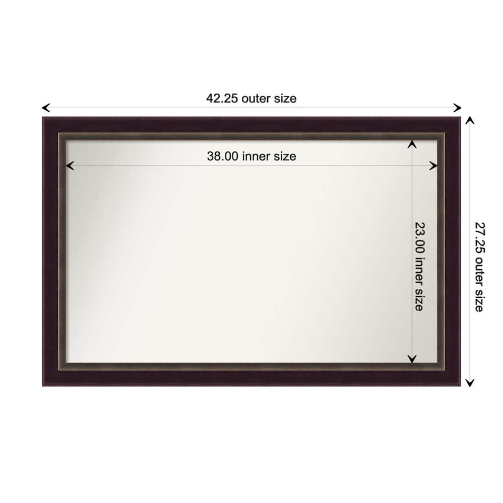 Signore Bronze Framed Non-Beveled Custom Wall Mirror, Bathroom Vanity Mirror