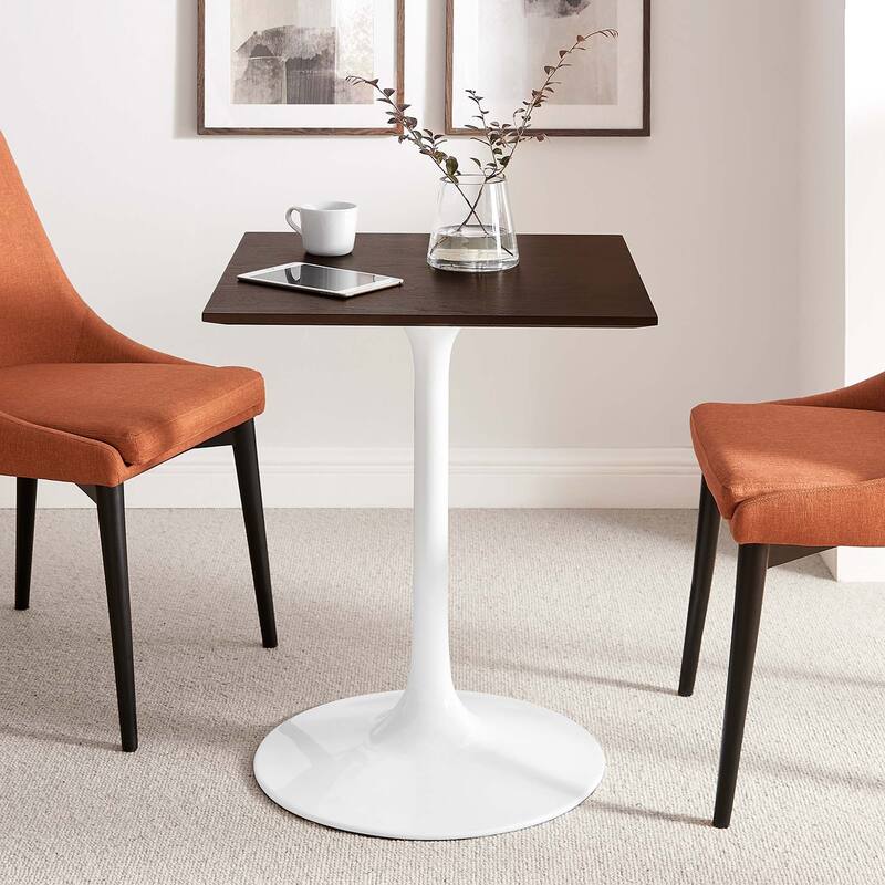 Modway Lippa 24" Square Dining Table in White Cherry Walnut - Cherry