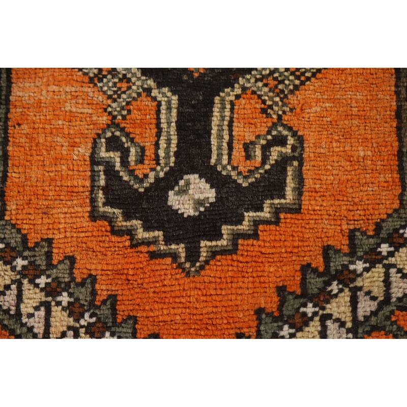 Vegetable Dye Viss Persian Vintage Runner Rug Handmade Wool Carpet - 3'10"x 9'6"