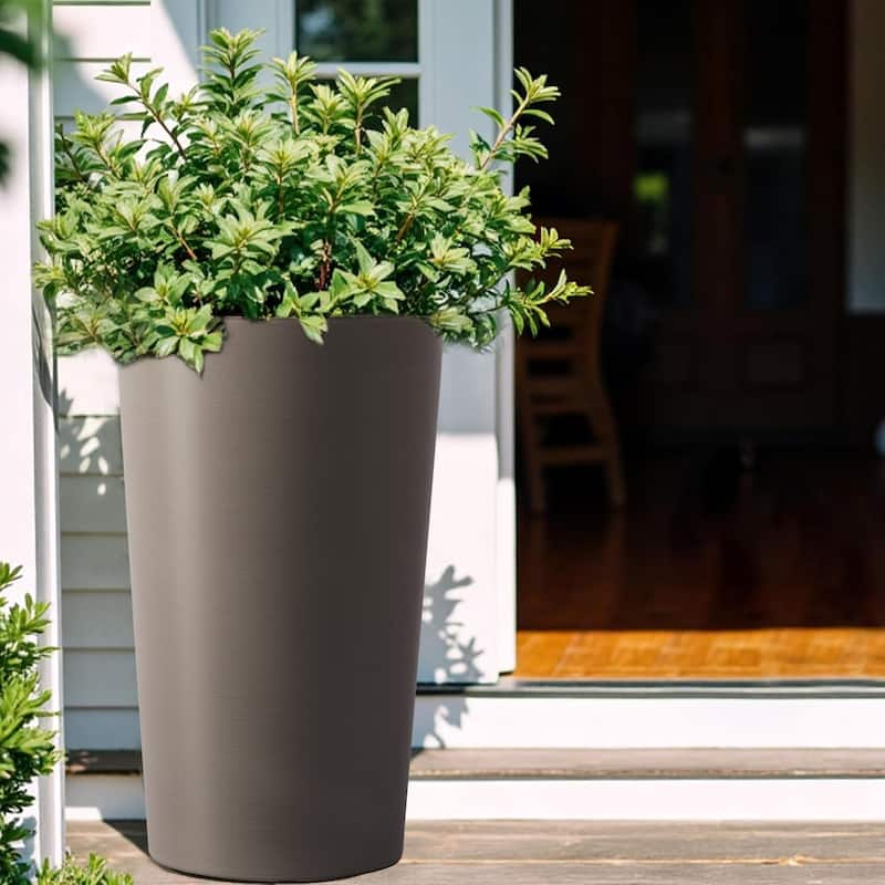 2 Pack Tall 21.7 in Planters for Outdoor Plants, Modern Tall Square Planter Box, Indoor Outdoor Porch Patio Flower Pot