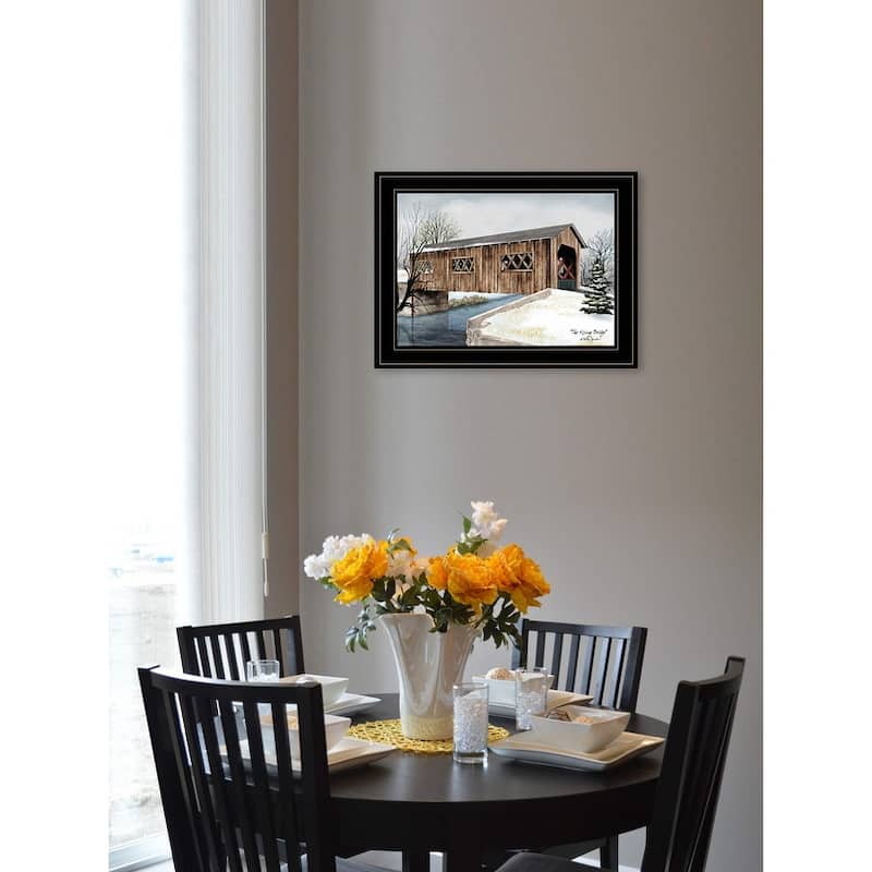 TrendyDecor4U Farmhouse "The Kissing Bridge" Framed Print Wall Art by Billy Jacobs