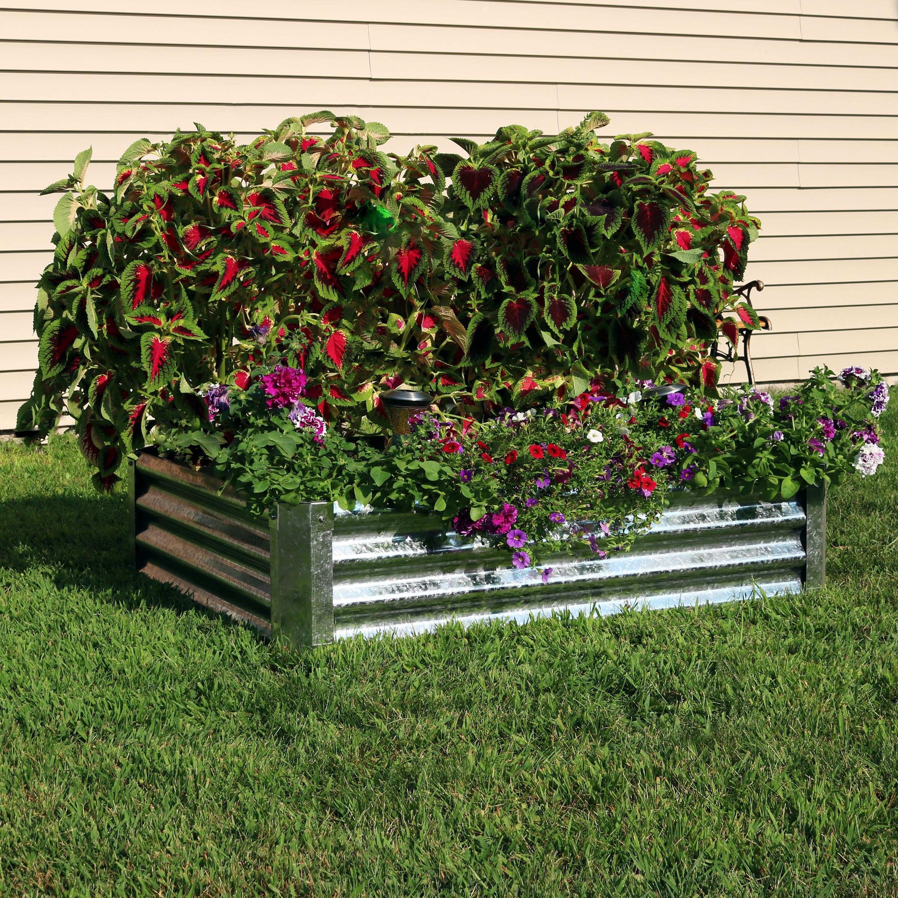 Shop Sunnydaze Galvanized Steel Raised Garden Bed 48 Inch