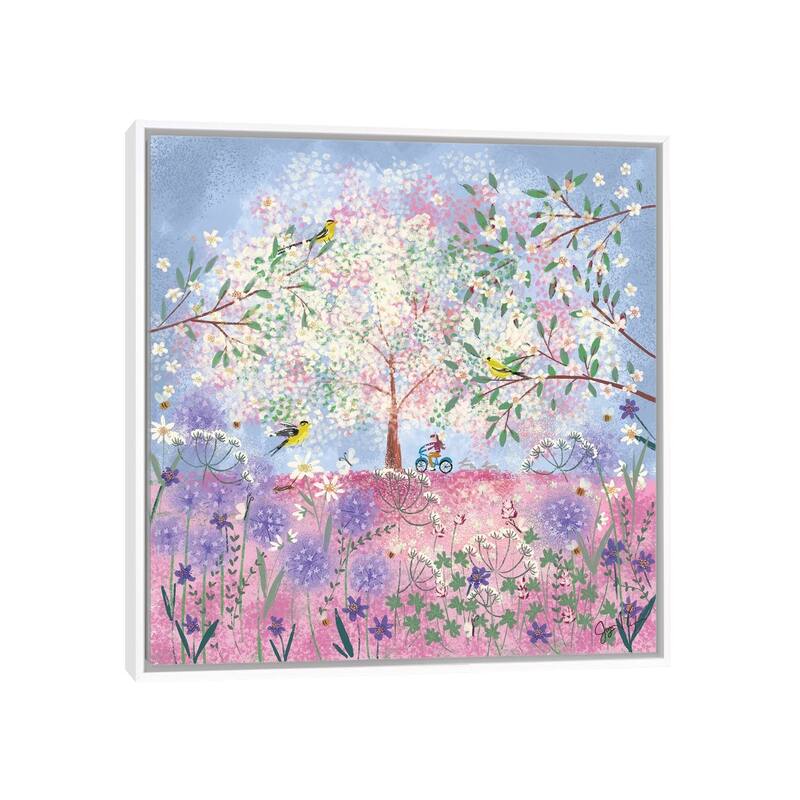iCanvas "Periwinkle Spring Flora" by Joy Laforme Framed Canvas Print - White - 37x37