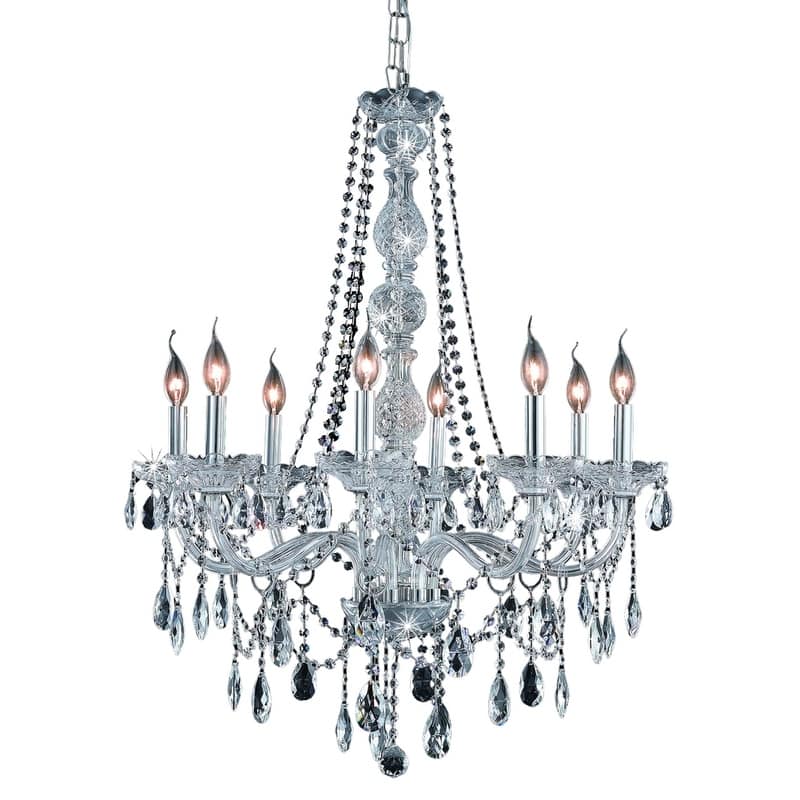 Fleur Illumination Collection Chandelier D:28in H:34in Lt:8 Chrome Finish