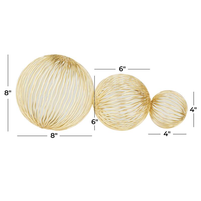 CosmoLiving by Cosmopolitan Modern Metal Geometric Sculpture (Set of 3) - Gold or Gray