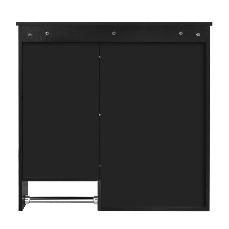 GDFStudio - Linton Modern Wall-Mounted Bathroom Medicine Cabinet with Mirror, Adjustable Shelves and Towels Bar - 29'' x 28''