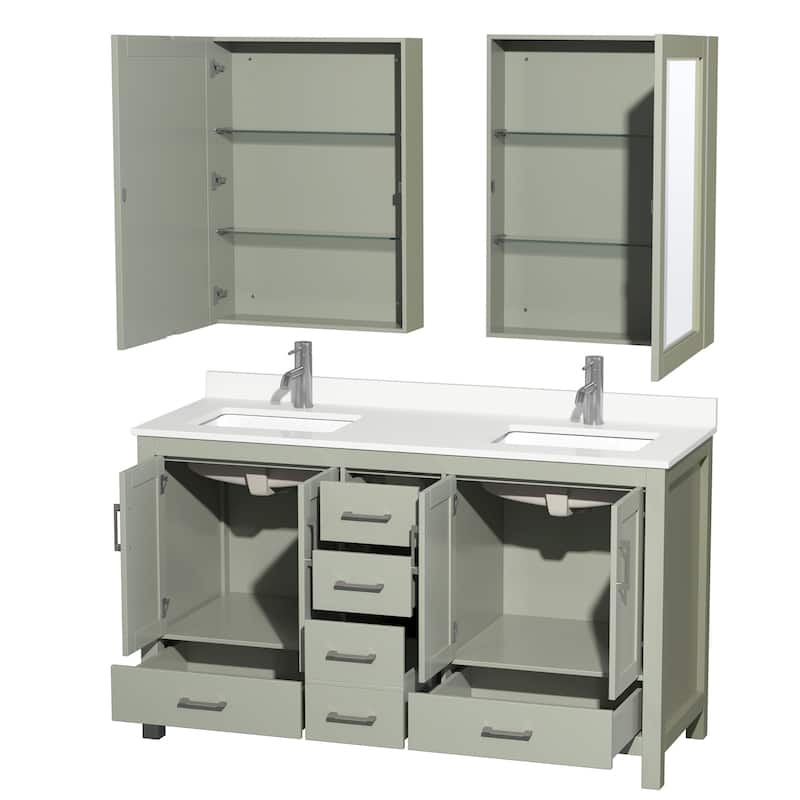 Wyndham Collection WCS141460D-QTZ-UNSMED Sheffield 60" Free Standing