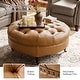 preview thumbnail 17 of 25, HULALA HOME Idalia Traditional Genuine Leather Ottoman with Caster Wheels and Solid Wood Legs