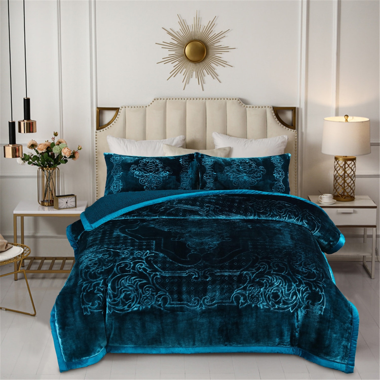 Faux mink sherpa comforter best sale