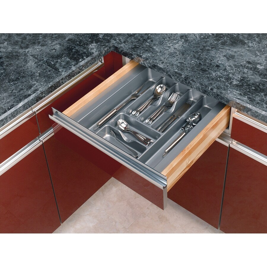 Large Glossy Silver Cutlery Tray Drawer Insert GCT-3S-52 Rev-A-Shelf