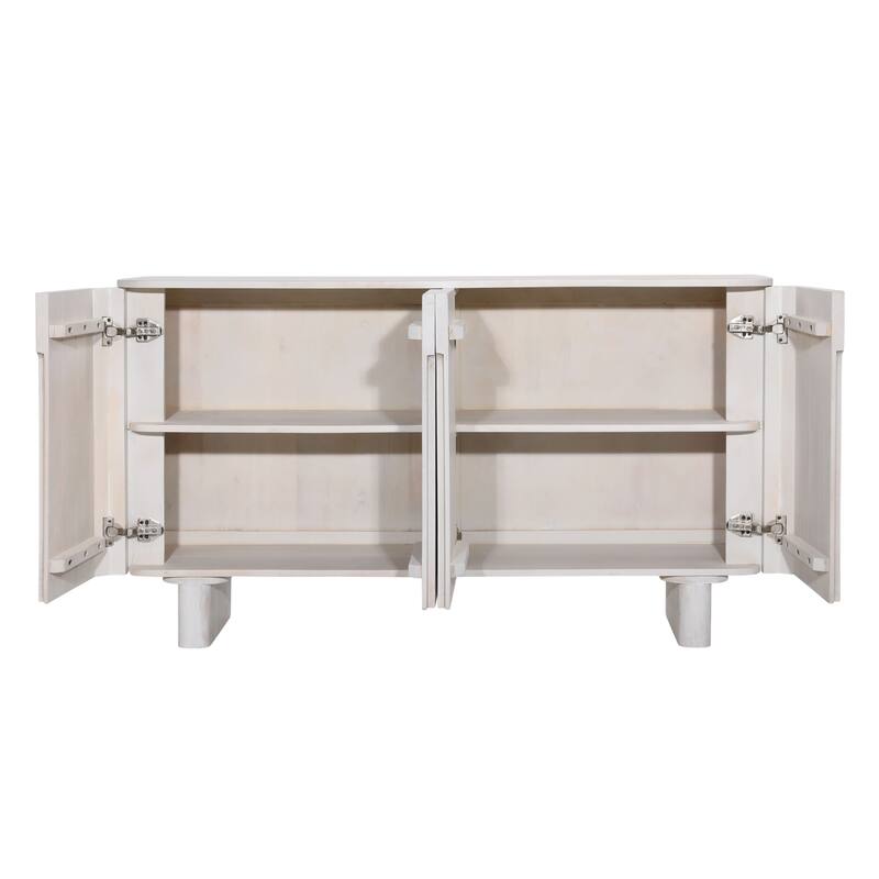 Essex 39" Tall 4-Door Cabinet, White