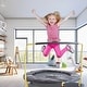 preview thumbnail 3 of 5, 36'' Space Saving & UV-Resistant Kids Trampoline with Handle & Removable Legs - Black
