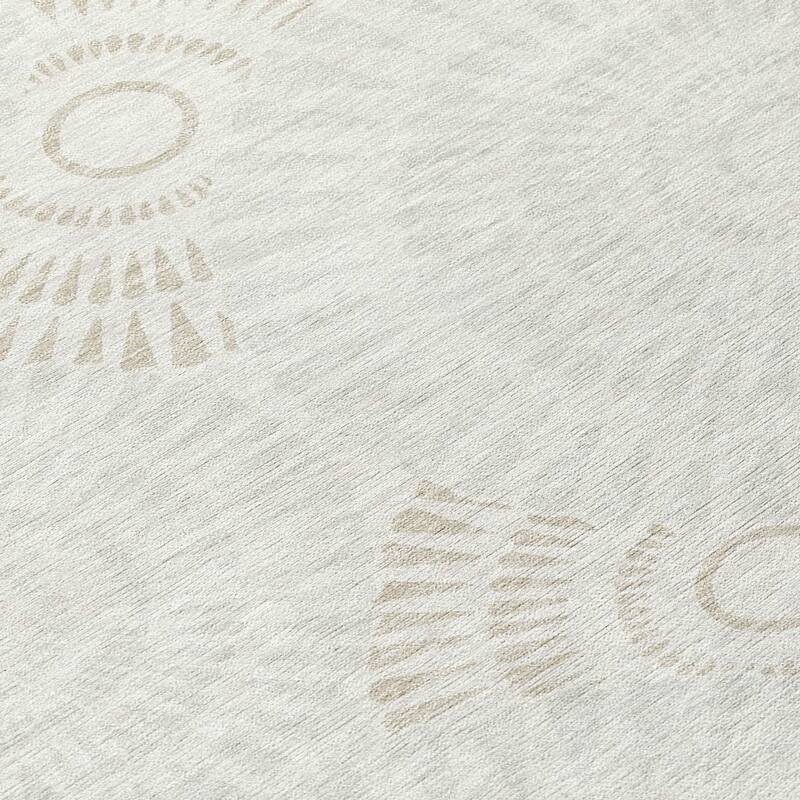 Machine Washable Indoor/ Outdoor Chantille Modern Burst Rug