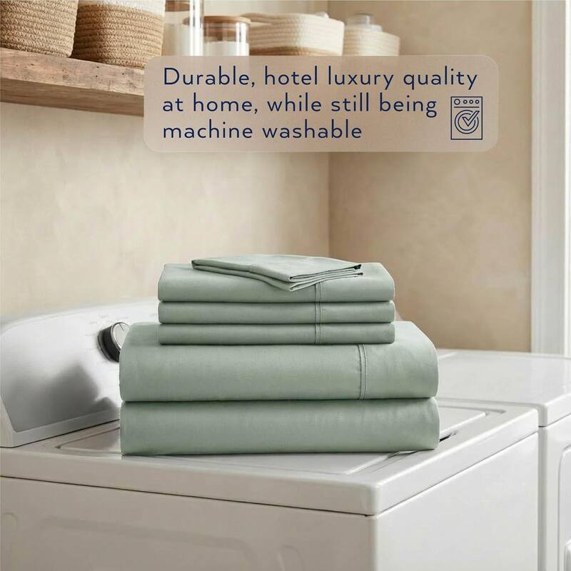 Thomasville 1500 Thread Count Green 6 Piece Premium Cotton Rich Sateen Sheet Set