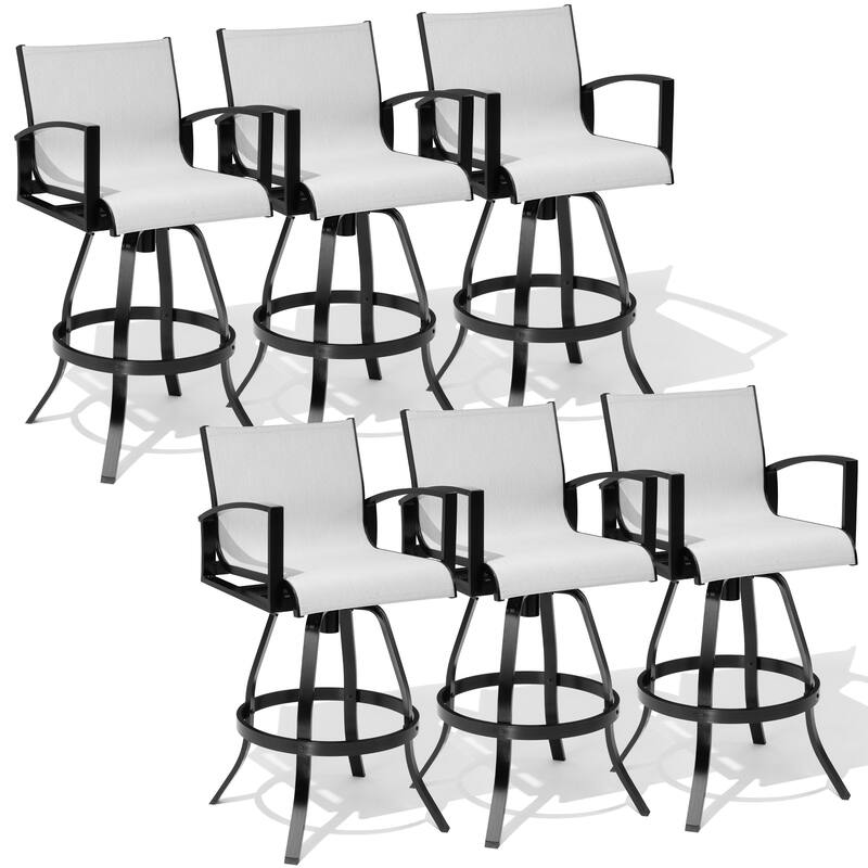 Outdoor All-weather Swivel Aluminum Bar Stools Sunbrella