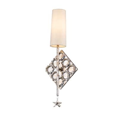 Star 1 Light Silver Sconce - 8.75 x 4 x 21