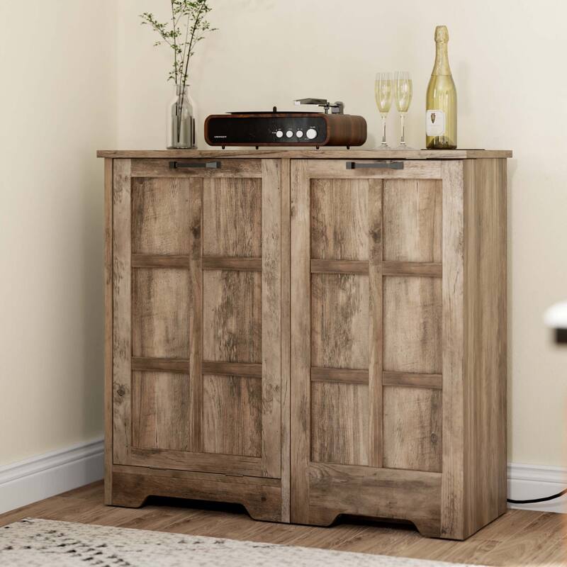 Moasis Kitchen Tilt Out Trash Cabinet Fits 13 Gallon Cabinet Trash Can with Outlet and Adjustable Shelves