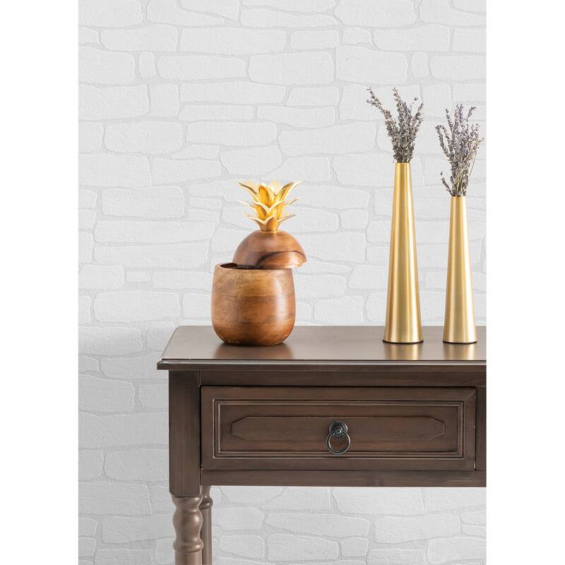 Brewster Pieter White Stone Paintable Wallpaper - 396in x 20.9in x 0.025in