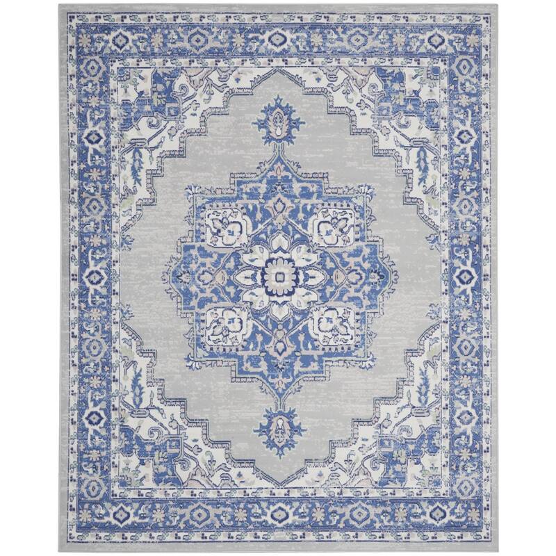 Power Loomed Distressed Floral Non Skid Stain Resistant Area Rug - 120' X '84' X '0.39