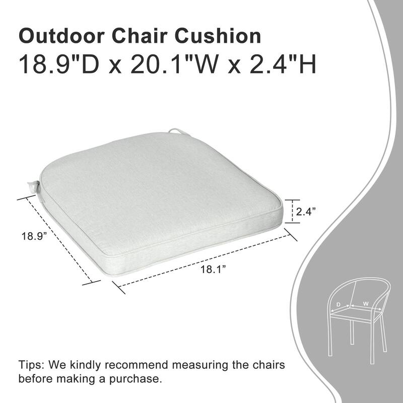 Aoodor Outdoor Dining Chair Cushions Set of 4, Waterproof Patio Furniture Seat Cushions, 18 x 19 inch - 18"x19"