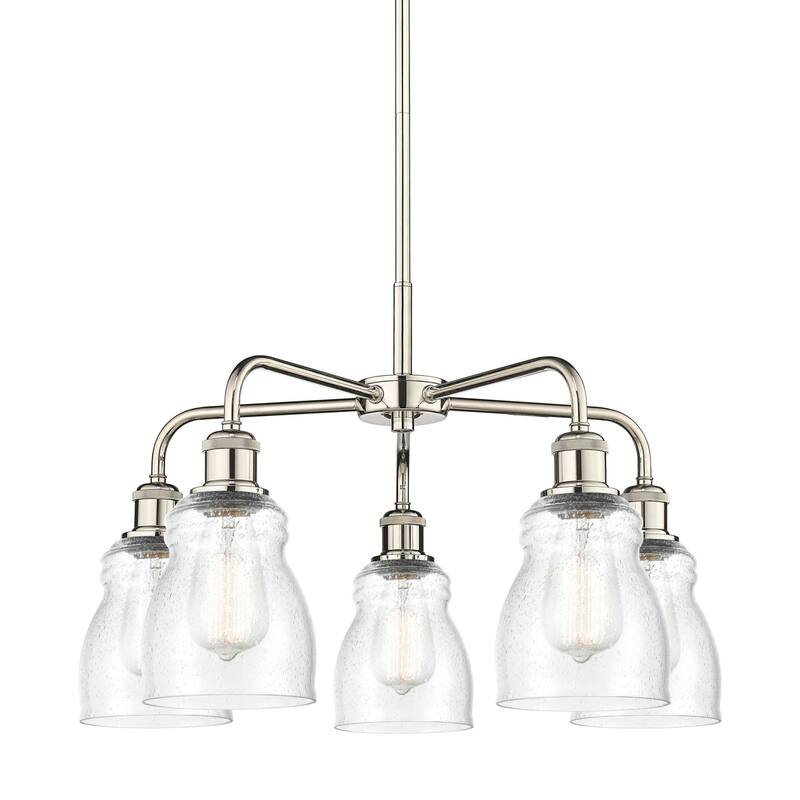 Innovations Lighting 516-5CR-15-23 Ellery Chandelier Ellery 5 Light - Polished Nickel / Seedy