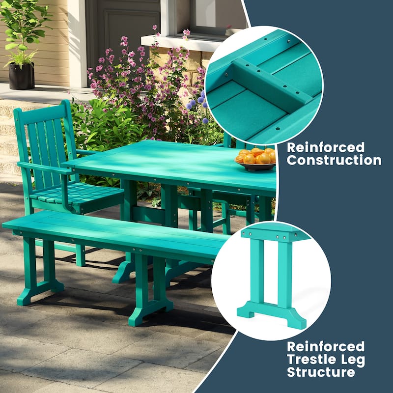Laguna Hdpe All Weather Outdoor Patio 65" Bench