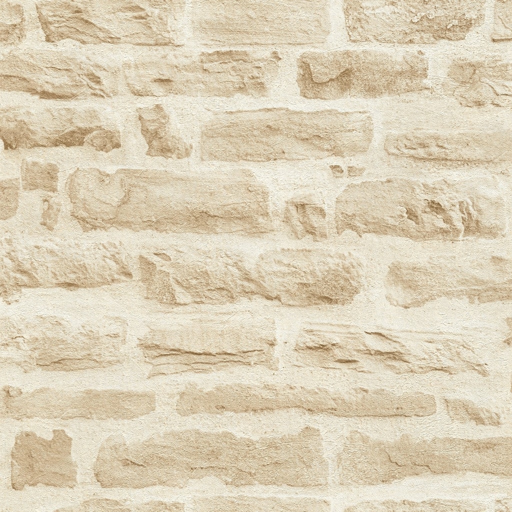 Galerie Wallcoverings Bricks and More Collection Rocky Brick Motif Matte Finish Vinyl on Non-woven Wallpaper Roll