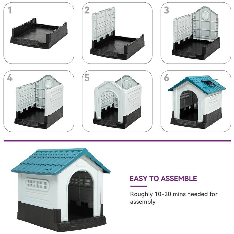 Moasis Slant-roof Dog House with Skylight