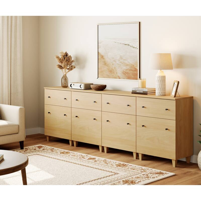 WAMPAT Modern TV Cabinet Stand with Drawers and Door