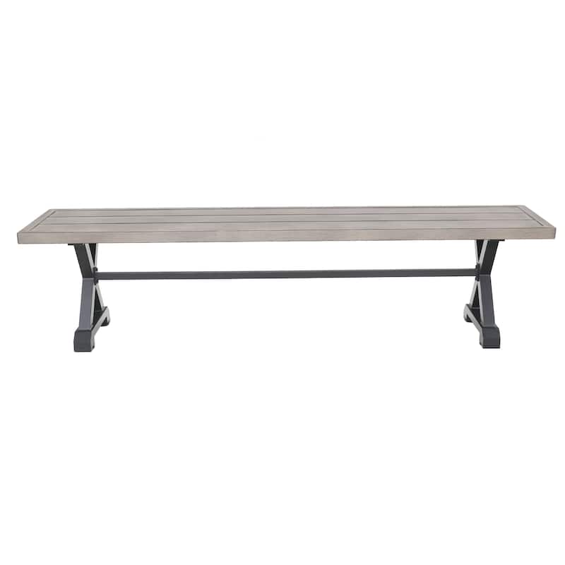 Dining Bench, Outdoor Patio Bench, Metal Benches for Garden, Porch, Backyard