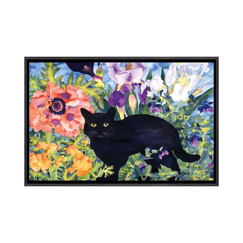 iCanvas "Black Cat Magic" by Carissa Luminess Framed - Ebony - 18x26