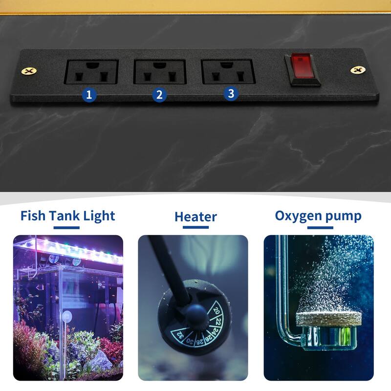 Moasis 55-75 Gallon Aquarium Stand with Power Outlet,Console Table for Entryway