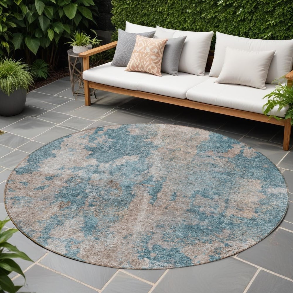 Alfina Unique Abstract Weather Resistant Classic Meets Modern Outdoor Rug