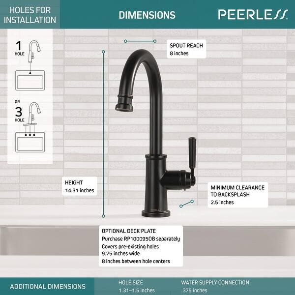 Shop Peerless P1923lf Westchester 1 5 Gpm Single Hole Kitchen