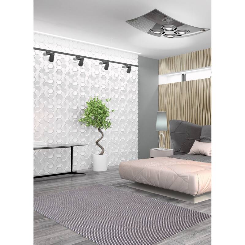 ECARPETGALLERY Braid weave Sienna Dark Navy Wool Rug - 5'0 x 8'1