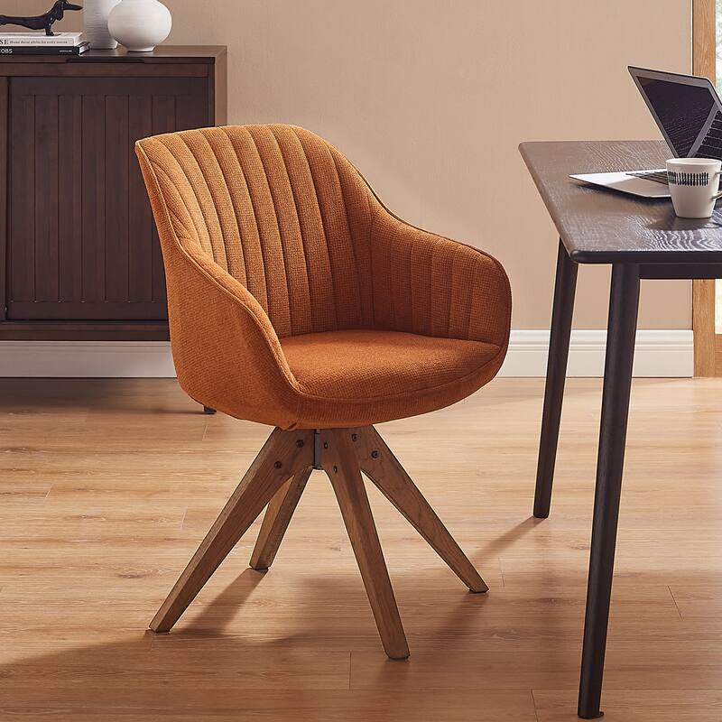 Art Leon Classical Swivel Office Accent Chair with Wood Legs