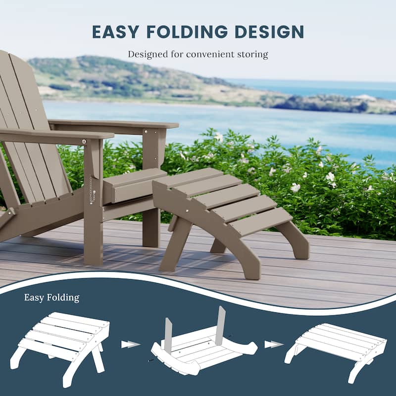 Polytrends Altura Outdoor Adirondack Folding Ottoman