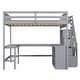 preview thumbnail 5 of 10, Full Size Loft Bed with Desk and Storage