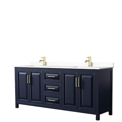 Daria 80 Inch Double Vanity, Cultured Marble Top