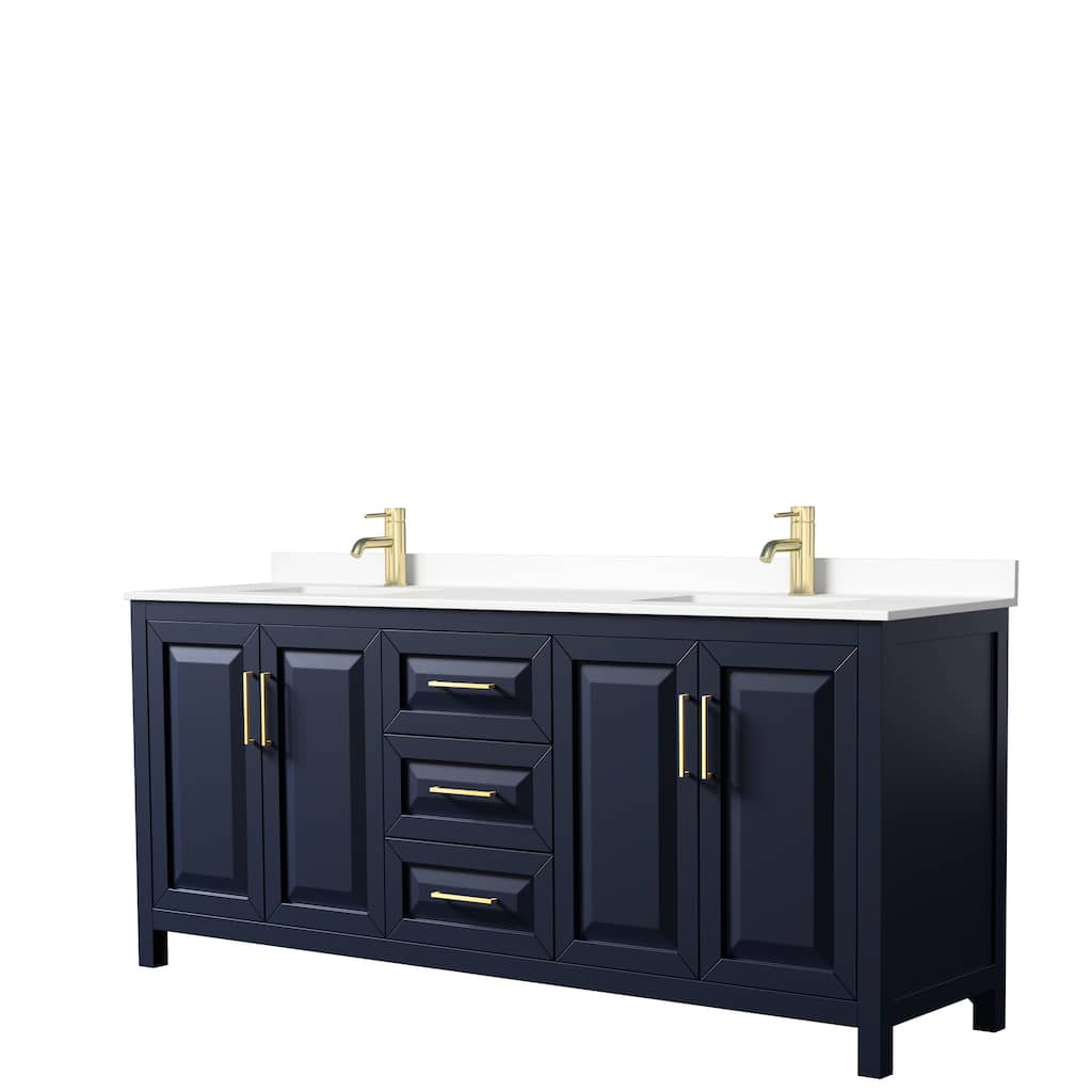 Daria 80 Inch Double Vanity, Cultured Marble Top
