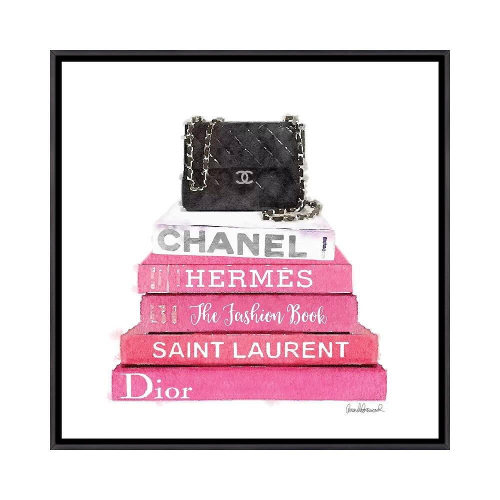 iCanvas "Pink Fashion Books With A Black Bag" by Amanda Greenwood Framed