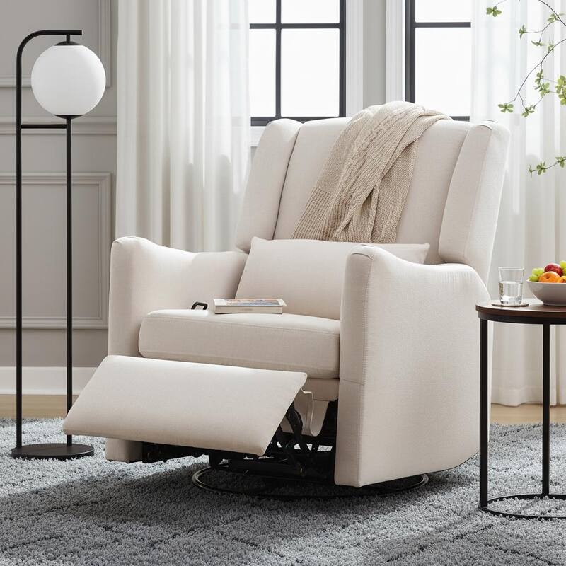 Merax Swivel Glider Recliner with Rocking Base - Beige