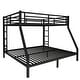 preview thumbnail 4 of 7, Metal Queen over King Bunk Bed (Black): Space-Saving, Noise-Reduced for Teens & Adults, No Box Spring Needed