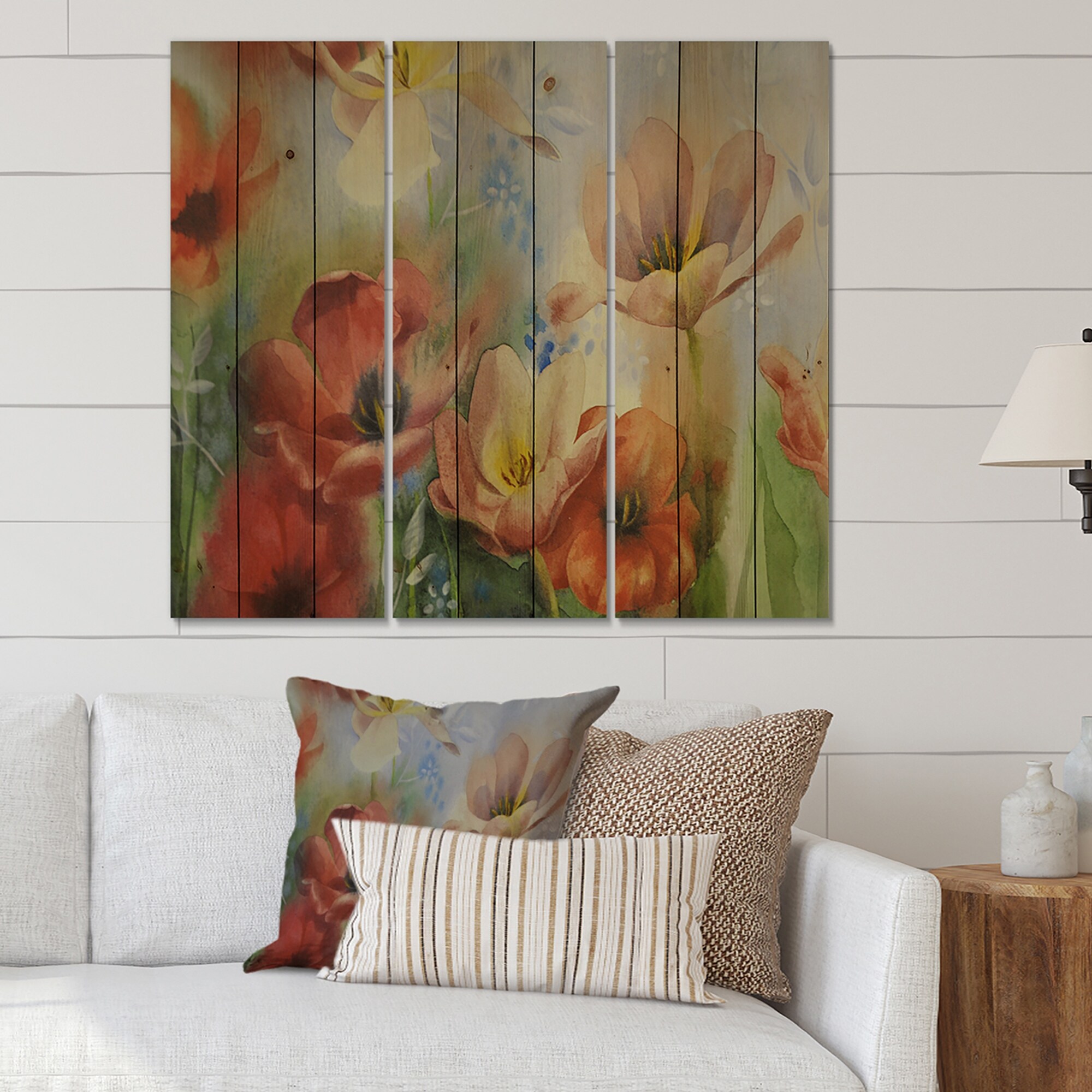 Designart 'Vintage Flowers In Dark Pastel Colours'-image
