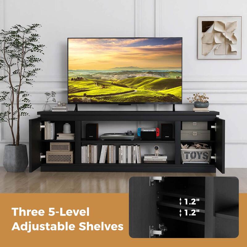 Costway Fireplace TV Stand for TVs up to 80" with Electric Fireplace 3 - See Details