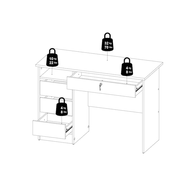 Porch & Den Wescot Home Office Writing Desk with 4 Drawers and Open Shelf