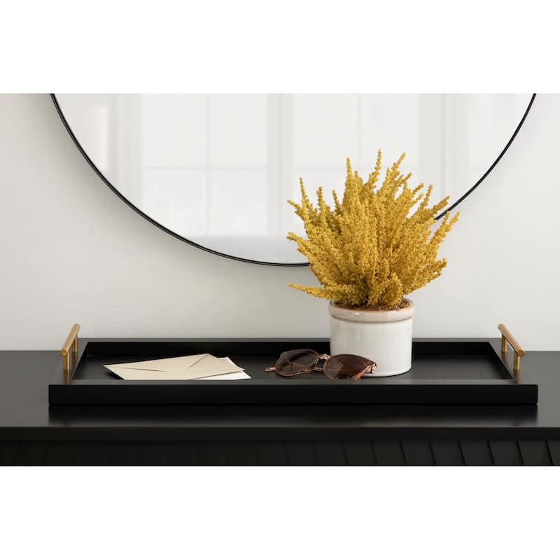 Kate and Laurel Halsey Wood Rectangle Decorative Tray